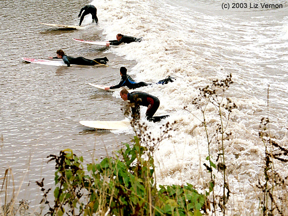 ...And then they surf...Locals and newcomers at a September secret spot - Knight Rider, Tobyone, Priestess, Anon, JV.